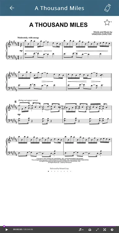 専用アプリ「Piano Every Day」 譜面表示イメージ