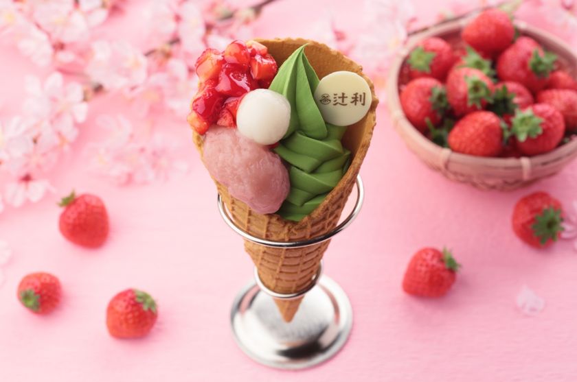 “さくらと苺”の春限定人気メニューが再登場!
「辻利ソフト 春のパルフェ」