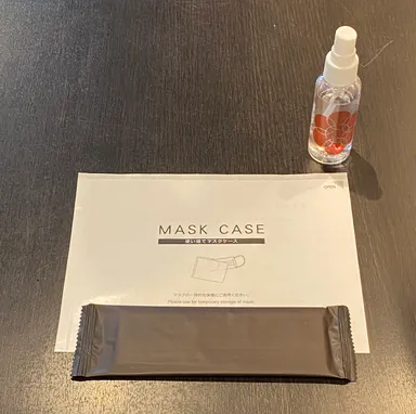 全席にウイルスバスターおしぼり・マスクケース・アルコールスプレーを配備