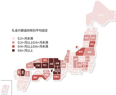 礼金(都道府県別 平均設定)