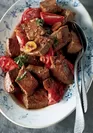 【赤身肉】レシピの一例「牛肉とトマトのガーリックこしょう炒め」