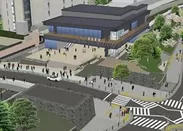 飯田橋駅 全面開業時西口新駅舎外観イメージ