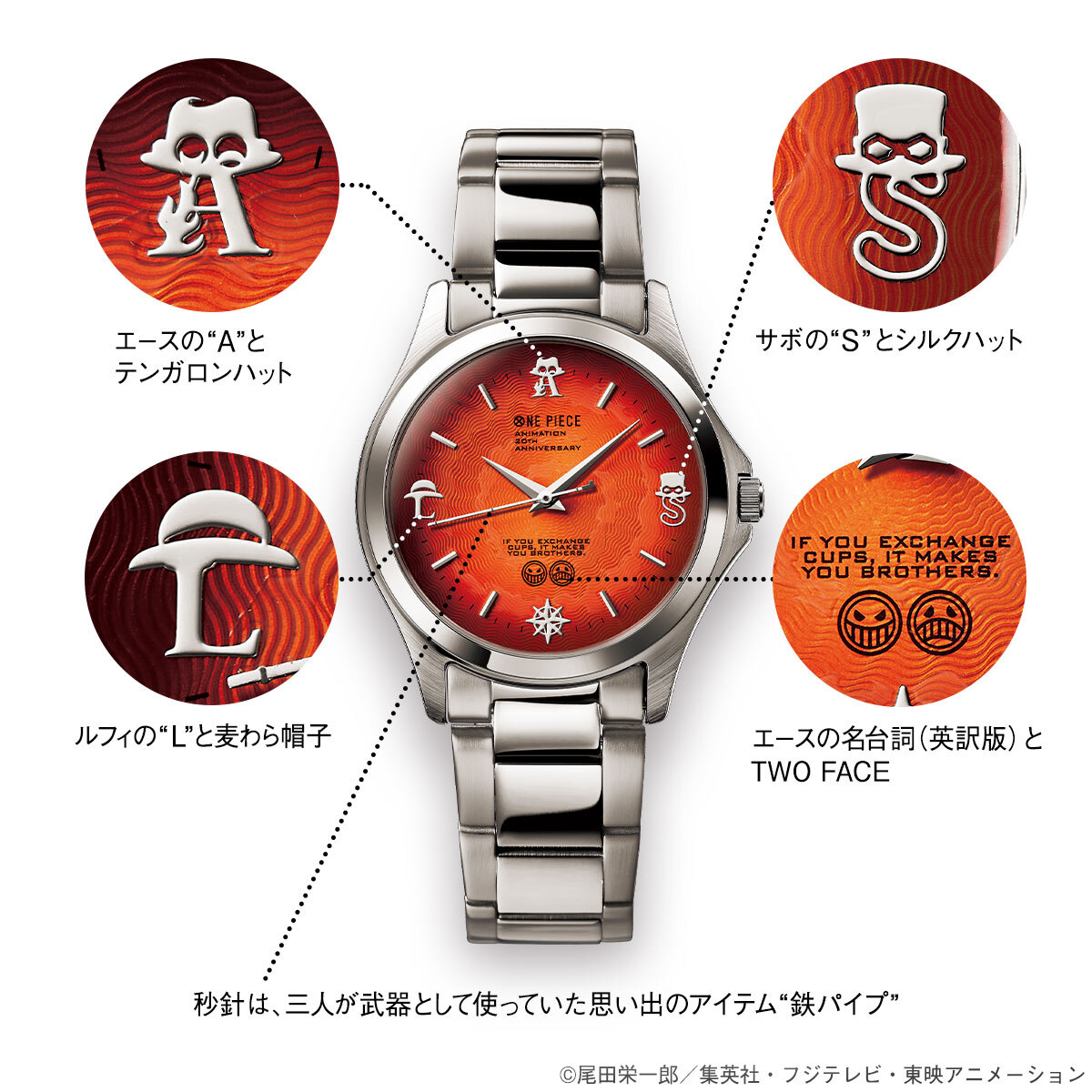時をこえても変わらない絆と 受け継がれる炎の意志 One Piece からエース サボ ルフィ 三兄弟の絆をイメージした腕時計が登場 インペリアル エンタープライズ株式会社のプレスリリース