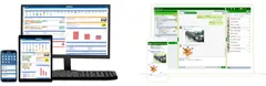 グループウェア『desknet's NEO』(左)とビジネスチャット『ChatLuck』(右)