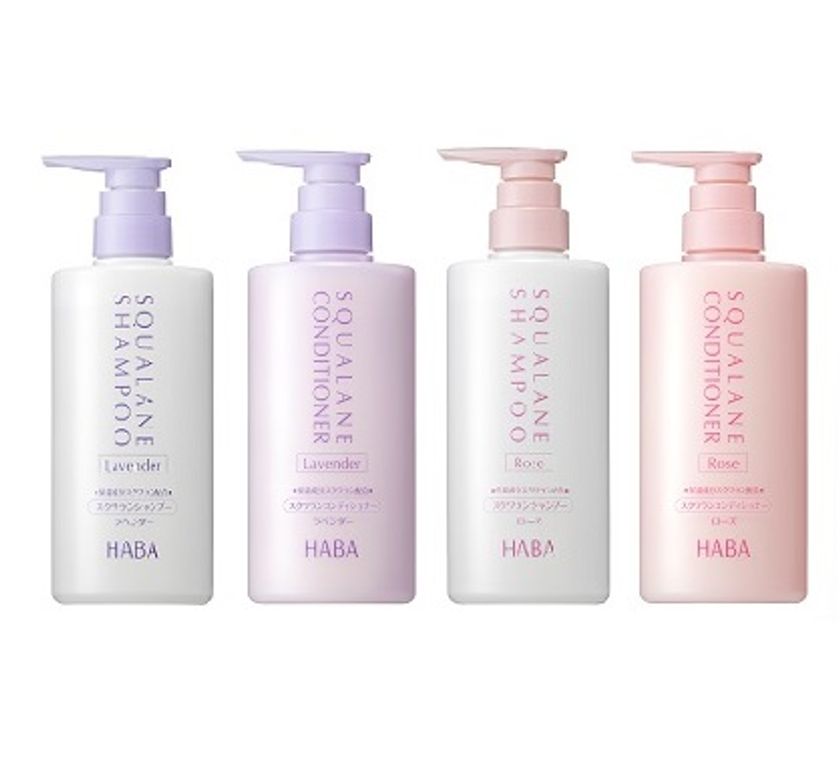 環境に配慮したバイオマスプラスティック使用容器採用
2020年5月26日（火）
ローズの香りも登場でリニューアル新発売！
『スクワランシャンプー＆コンディショナー＜ラベンダー＞』
『スクワランシャンプー＆コンディショナー＜ローズ＞』