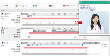 テレワーク機能の画面