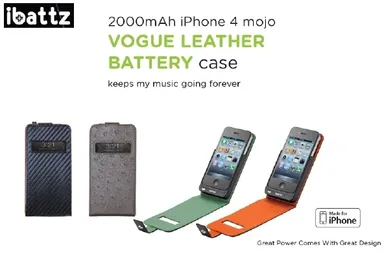 バッテリー付きiPhone4革ケース「LEATHER」