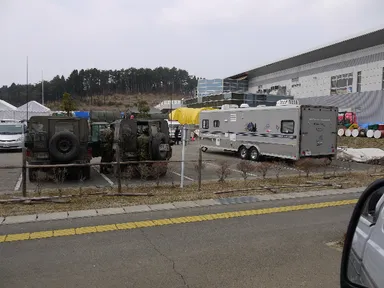 被災地でのキャンピングカー２