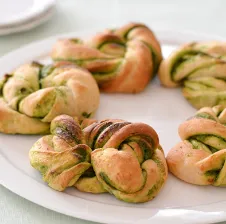 抹茶ときなこのお花パン