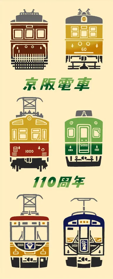 「京阪電車 開業110周年記念 注染手ぬぐい」