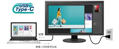 USB Type-C搭載でケーブル1本で接続