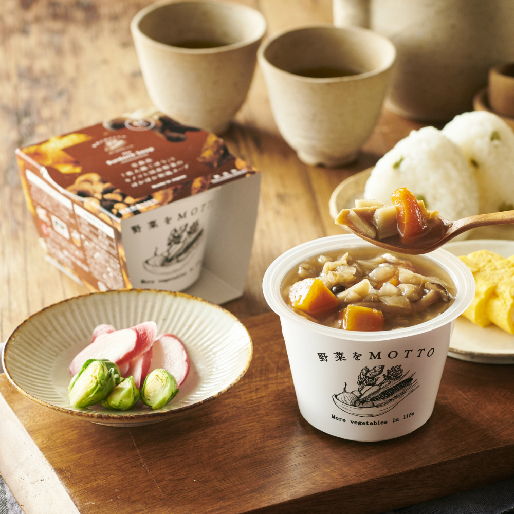 レンジで1分！国産野菜のカップスープ「野菜をMotto !!」がリニューアルして4月14日新発売！そのまま食べれて、食べたら捨てるだけ｜モンマルシェ株式会社のプレスリリース