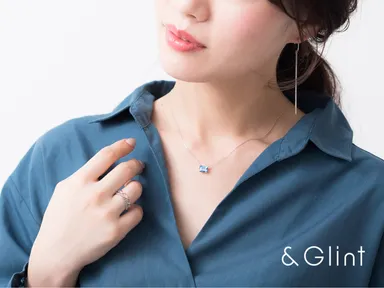 ブルーバゲットストーンネックレス