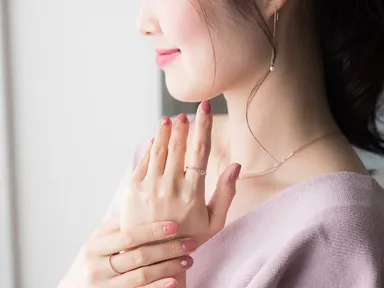 プチパールチェーンピアス＆フラワーリング