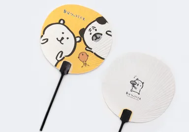 「自分ツッコミくま・うちわ(黄)」