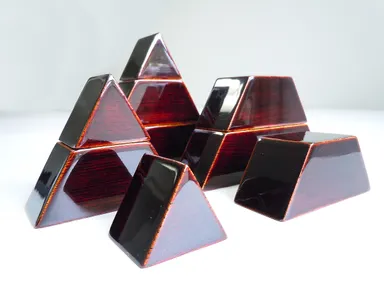 漆塗り積み木　木地呂塗り