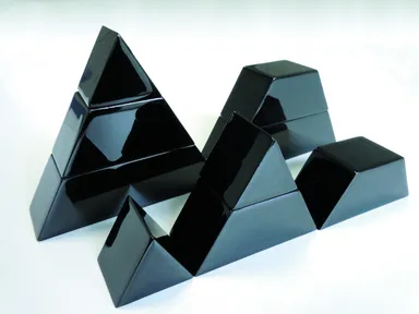 漆塗り積み木　黒塗り