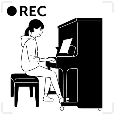 予選は自宅で演奏を録画のイラスト