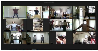 ４月３０日に実施したオンラインダンスレッスンの様子