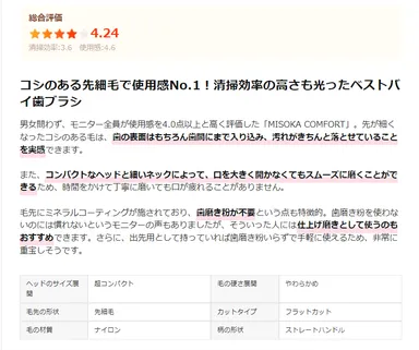 mybest内商品使用感コメント