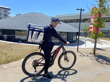 使用するMTBは休業中のアウトドアパークのもの