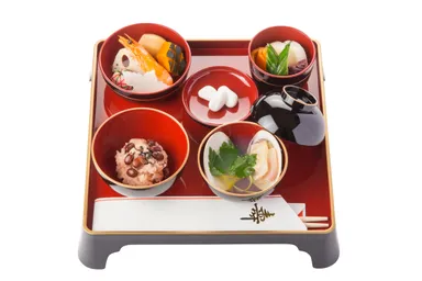 お祝い膳(女児：黒色)と料理