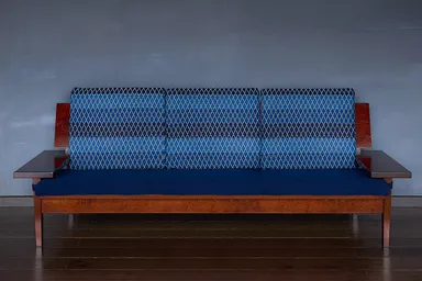 ソファ3人掛 拭き漆塗