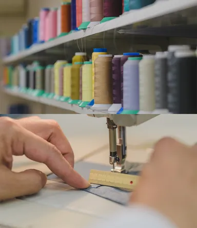 縫製の様子(組写真)