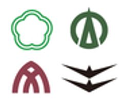 東京都国立市・奈良県広陵町／大和高田市・香川県坂出市のロゴ