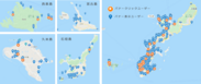 図1：訪日検証マップ(旅マエで広告接触後に沖縄近辺に訪問した台湾人のプロット)