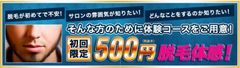 初回限定500円脱毛体感！