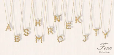 プルメリア　イニシャルネックレス　イメージ