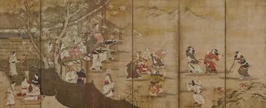 【高精細複製品】国宝 花下遊楽図屏風(左隻)