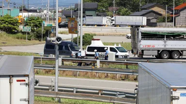 石川県警移動式オービス準備作業