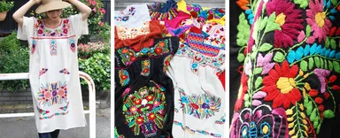 メキシコ手織り刺繍ワンピース