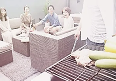 スカイデッキでBBQ