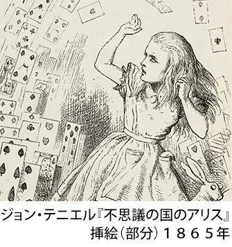 ジョン・テニエル『不思議の国のアリス』 挿絵（部分）１８６５年