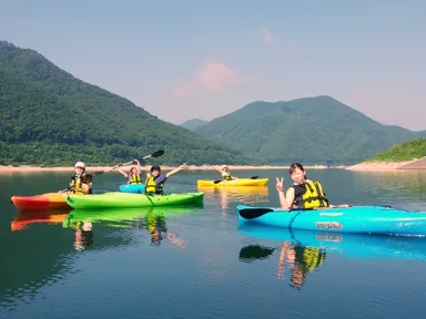 茂庭っ湖カヤックツアー風景