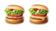 ソイ野菜ハンバーガー(左)、ソイ野菜チーズバーガー(右)