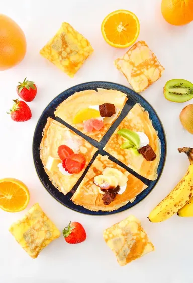 7層のボリューム！フルーツのクレープ