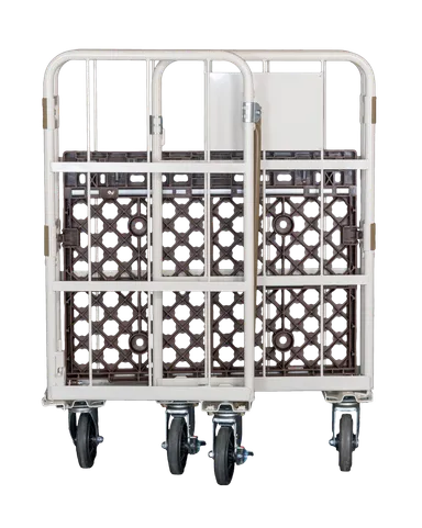 天使のカゴ台車 両面折りたたみ保管