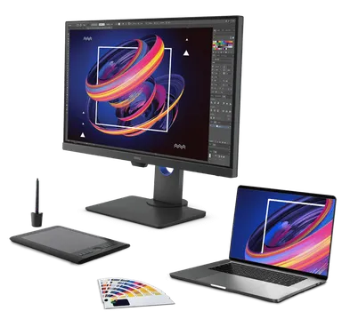 sRGB / Rec.709 100％カバーの広色域表示