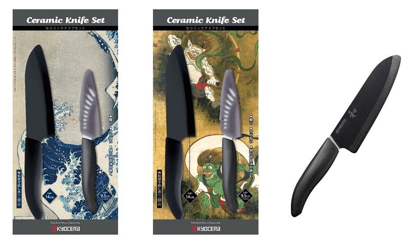 黒い刃に「和」の刻印、パッケージには日本画を採用
高級感のある「日本絵画シリーズ」が京セラのセラミックナイフに新登場