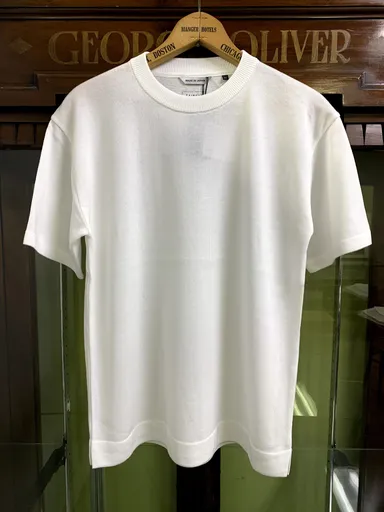 クルーネックプレーンニットTシャツ グレー ￥13,000(税別)