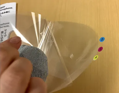 5枚重ねフィルムを剥がして交代