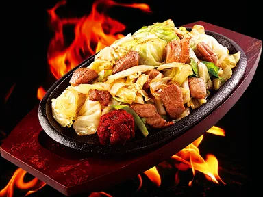 旨辛鉄板　豚からし味噌