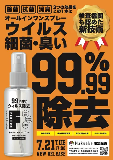 ウイルス99.99％除去