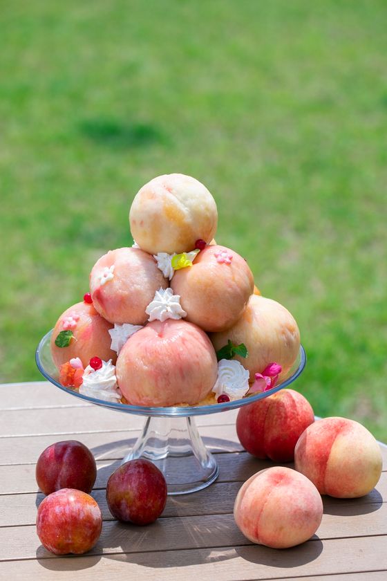 旬を迎えた山梨の桃をまるごと 新感覚スイーツを味わう 白桃をまるごと乗せた もももパフェ と様々な桃スイーツを 道の駅なんぶ 南部よろこび茶食堂 で8月8日 土 に販売開始 株式会社村の駅のプレスリリース