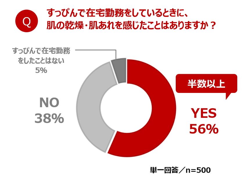 ～在宅勤務中の肌事情を調査～
すっぴんで在宅勤務中、約6割が「乾燥や肌あれを感じた経験」アリ
仕事中のエアコンに加えて、合間に外出するときのマスクも影響!?
在宅勤務中の新しい美容習慣！ アクアレーベルで「#肌の昼休み」