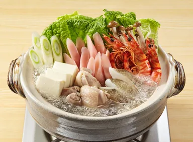 「岩下の新生姜寄せ鍋スープ焼きあご仕立て」調理例